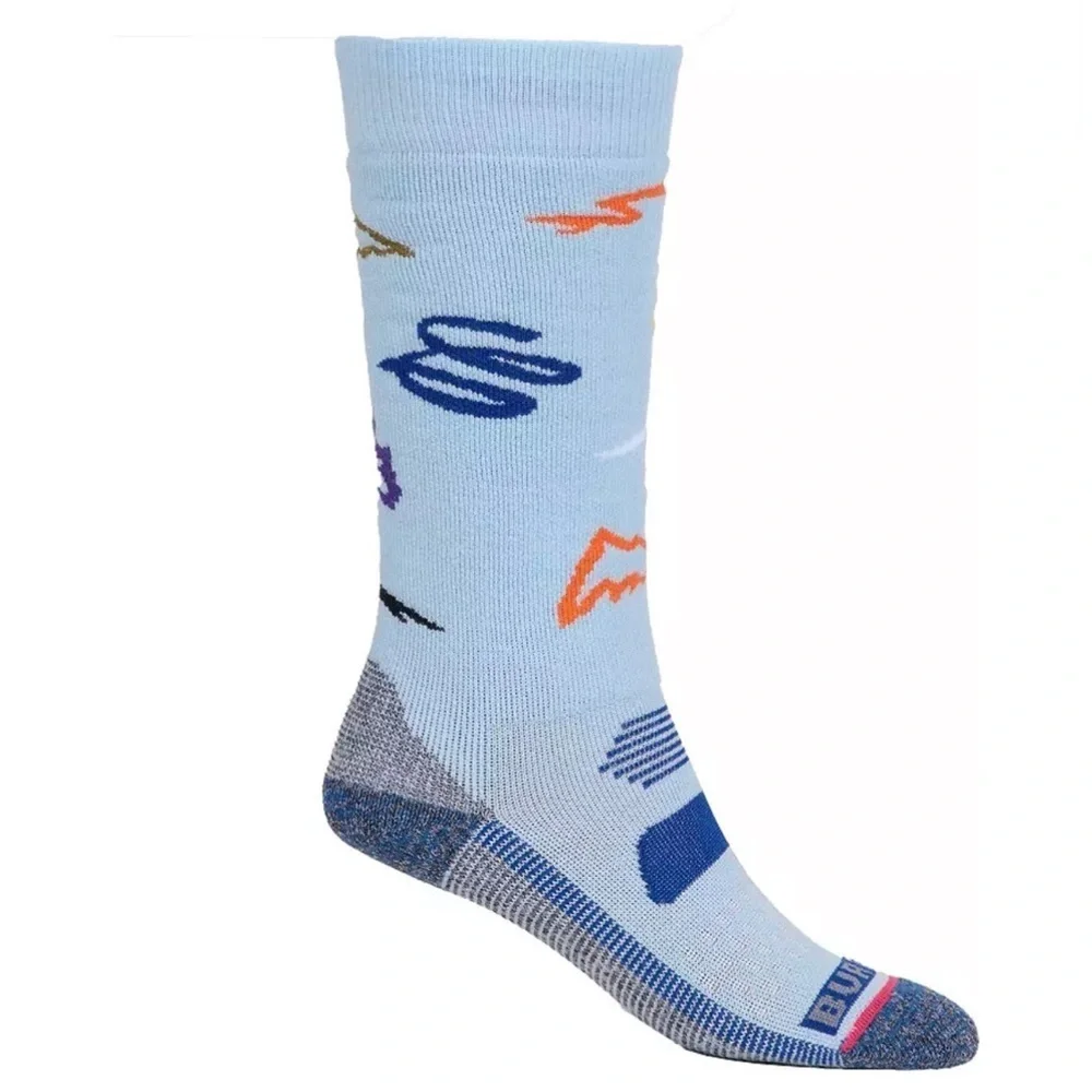 Burton Kids' Med Large Performance Midweight Socks Blue NWT M/L Ski Snowboard